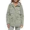 Women's Plus Four Pocket Hooded Military Jacket