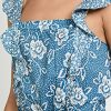 Women's Poppy Dress Sleevless Midi Square Neckline in Navy Multi