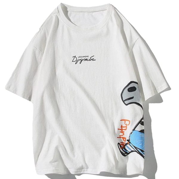 Graphic Tees Y2k Cartoon Dinosaur Printed Summer Short Sleeve Streetwear Cotton Shirts Casual Harajuku Tops