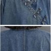 Blue Loose Womens Denim Dress Modern Casual Pullover Comfortable Long Sleeve Jean Dress