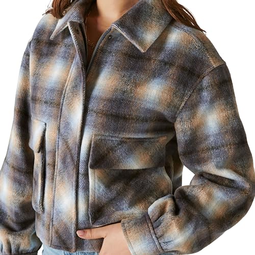 Women's Cropped Plaid Jacket