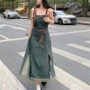 Retro Denim Dress Women's Waist Show Thin Tassel Sling Dress