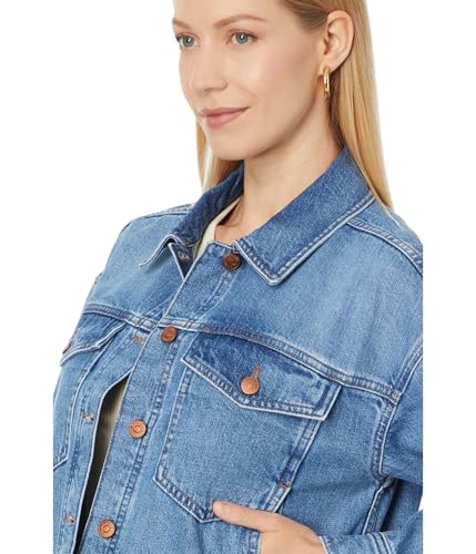 Women's Clean Crop Oversized Jeans Jacket in Grenhart Wash
