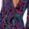 Que Linda Maxi Dress, Relaxed Fit, Deep V-Neck, Flowy Long Sleeves with Elastic Wrists, Flowy Long Dress
