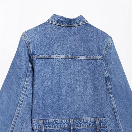 Women’s Dress Long Sleeve Shirt Blue Denim Summer Button Collared Casual Midi Long Dresses for Vacation