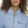 Women's Zip Up Utility Jacket with Collar