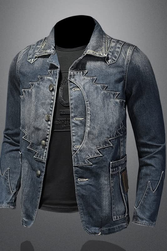 Spring Autumn Denim Jacet Men Slim Fit And Retro Clothing Jackets Unisex Women Jean Coats Denim Blue XS