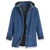 Women’s Flannel Lined Denim Jacket | Detachable Hood | Zip Front and Side Pockets | 100% Cotton