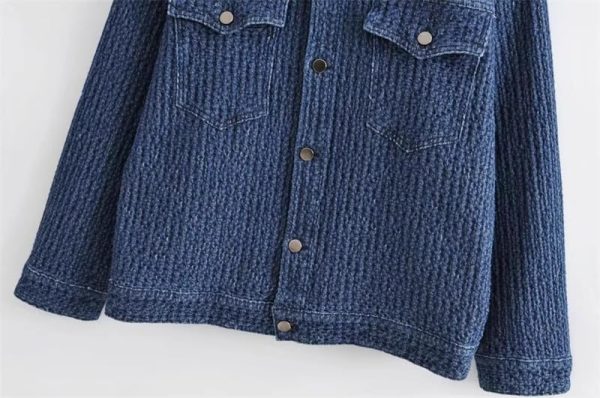 Women’s Denim Jacket American Mid-Length Loose Outerwear Jean Coat for Women