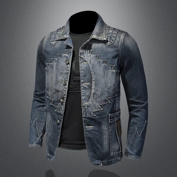 Spring Autumn Denim Jacet Men Slim Fit And Retro Clothing Jackets Unisex Women Jean Coats Denim Blue XS