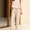 Womens Linen Tank Tops Spring Summer Relaxed Fit Sleeveless Shirts