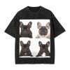 Oversized Tshirts for Men Vintage Cotton T-Shirts French Bulldog Short Sleeve Tees Loose Fit Tees Shirts
