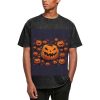 Oversized Tshirts for Men Vintage Cotton T-Shirts Halloween Pumpkin Short Sleeve Tees Loose Fit Tees Shirts