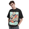 Oversized Tshirts for Men Vintage Cotton T-Shirts Sushi Short Sleeve Tees Loose Fit Tees Shirts