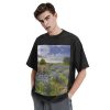 Oversized Tshirts for Men Vintage Cotton T-Shirts Texas Bluebonnets Scenery Short Sleeve Tees Loose Fit Tees Shirts