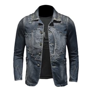 Spring Autumn Denim Jacet Men Slim Fit And Retro Clothing Jackets Unisex Women Jean Coats Denim Blue XS