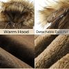 Women's Winter Thicken Fleece Jacket Fur Hooded Military Parka Coat