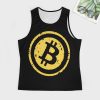 Bitcoin Logo Men's Tank Tops Print Sleeveless Shirts Workout Gym Muscle T Shirts Tee Tops