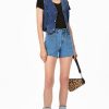 Women's Denim Vest Sleeveless V Neck Zimbaplatinum Jean Vest Top Button Down Crop Waistcoat Vest Summer Outfit