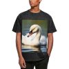 Oversized Tshirts for Men Vintage Cotton T-Shirts Cute Little swan Short Sleeve Tees Loose Fit Tees Shirts