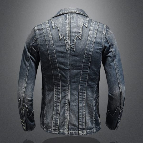 Spring Autumn Denim Jacet Men Slim Fit And Retro Clothing Jackets Unisex Women Jean Coats Denim Blue XS