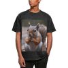 Oversized Tshirts for Men Vintage Cotton T-Shirts Cute Squirrel Short Sleeve Tees Loose Fit Tees Shirts