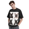 Oversized Tshirts for Men Vintage Cotton T-Shirts French Bulldog Short Sleeve Tees Loose Fit Tees Shirts