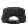 Army Cap Short Brim Hats for Men Denim Cotton Flat Top Baseball Cap Casual Umpire Cadet Cap Military Hat