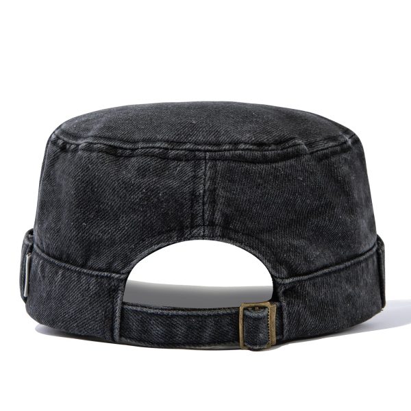 Army Cap Short Brim Hats for Men Denim Cotton Flat Top Baseball Cap Casual Umpire Cadet Cap Military Hat