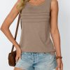 Womens Tank Tops 2025 Summer Dressy Casual Blouses Sleeveless Flowy Crewneck Outfits Basic Trendy Clothes