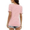 Tops for Women Summer Casual Ruffle Trim Sleeve Square Neck T Shirts