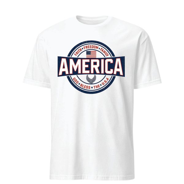 America Faith Freedom Family Tees God Bless The USA Fourth of July Tee Tank Top - American Flag Tank Top Men Women and Kids