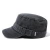 Army Cap Short Brim Hats for Men Denim Cotton Flat Top Baseball Cap Casual Umpire Cadet Cap Military Hat
