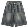 Y2k Shorts Men Vintage Baggy Jean Shorts Long Jorts Grunge Denim Bermuda Short Streetwear