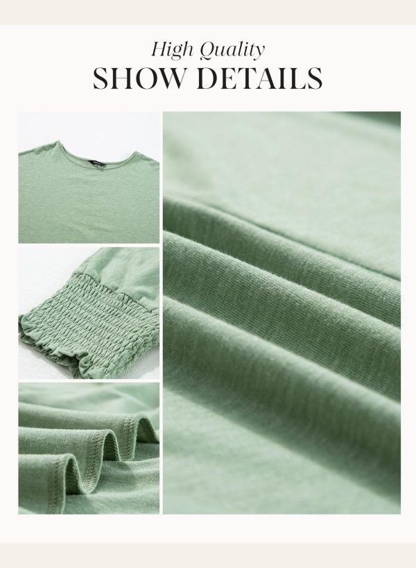 Women's 2025 Fashion Tops 3/4 Sleeve T-Shirts Cute Crewneck Basic Business Tees Blouses