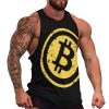 Bitcoin Logo Men's Tank Tops Print Sleeveless Shirts Workout Gym Muscle T Shirts Tee Tops