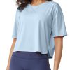 Lightweight Womens Workout Tops Loose Fit Short Sleeve Summer T Shirts Athletic Gym Tees Basic Yoga Shirts Casual