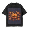 Oversized Tshirts for Men Vintage Cotton T-Shirts Halloween Pumpkin Short Sleeve Tees Loose Fit Tees Shirts
