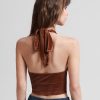 Women's Going Out Halter Corset Tops Sleeveless Lace Up Open Back Crop Top
