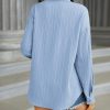 Womens Button Down Shirts Long Sleeve Dress Shirt Textured Collared Work Blouse Dressy Casual Tops with Pocket