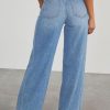 Wide Leg Jeans for Women Trendy 2025 High Waisted Stretchy Baggy Raw Hem Denim Palazzo Pants with Pockets