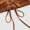 Women's Going Out Halter Corset Tops Sleeveless Lace Up Open Back Crop Top