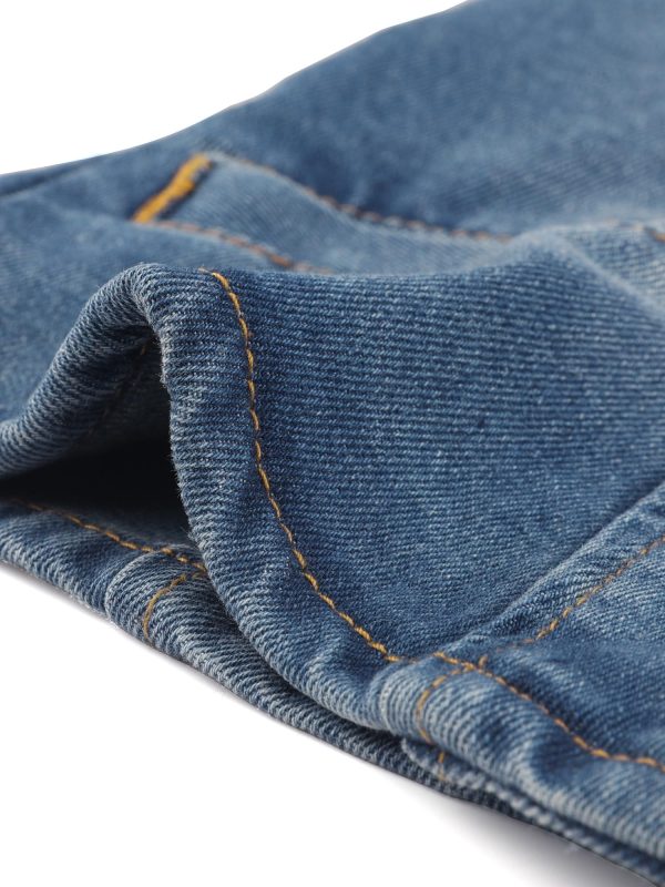 Denim Vest for Women's Sleeveless V Neck Washed Distressed Jean Jacket