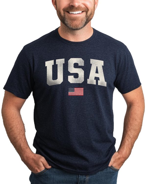 USA Fourth of July Holiday Unisex T-Shirt | Comfortable Patriotic Cotton Tee for Men & Women (Navy)