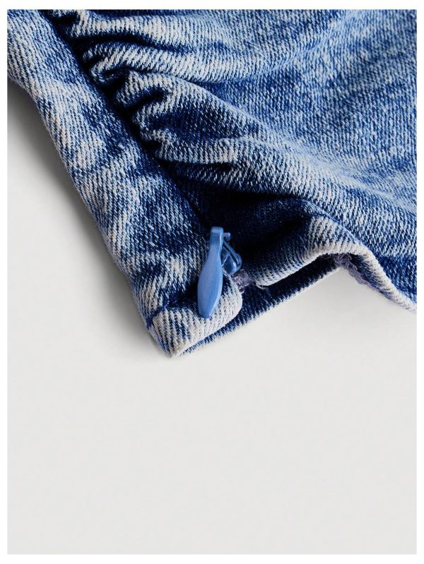 Women's Asymmetrical Neckline Bow Tie Backless Elegant Denim Sleeveless Cami Jean Vest Bustier Crop Tank Tops
