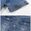 Women's Summer Short Sleeve Crop Denim Trucker Jacket Jean Coat Tops