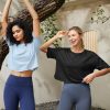 Lightweight Womens Workout Tops Loose Fit Short Sleeve Summer T Shirts Athletic Gym Tees Basic Yoga Shirts Casual