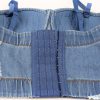 Women's Denim Bustier Crop Top Jean Corset Top Bra with Detachable Straps