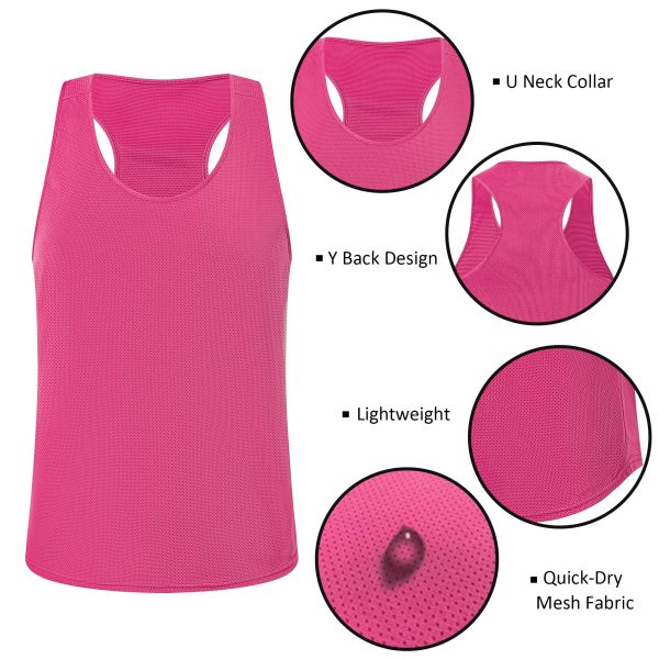 Men's Tank Tops Gym Muscle Shirts Mesh Quick Dry Bodybuilding Sleeveless T-Shirt Y-Back Workout Sports Fitness