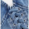 Women's Denim Top Lace Up Sleeveless Halter V Neck Backless Y2K Denim Crop Top Vest